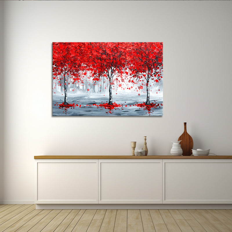 Drei rote Bäume