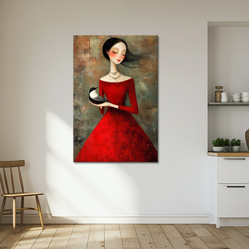 Frau im roten Kleid III