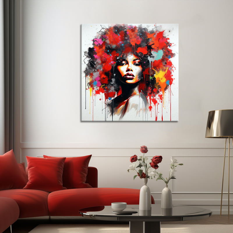 Vrouw met afro kapsel