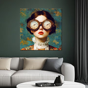 Vrouw met vintage klok