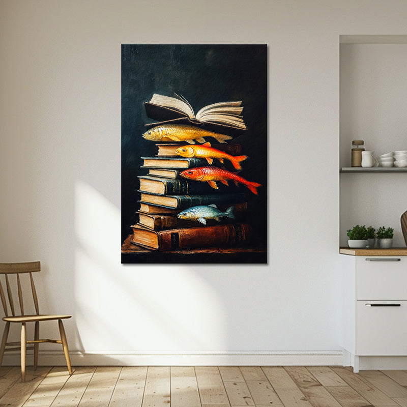 Bücher und Fischen