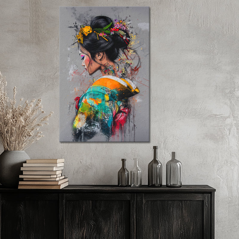 Japanische Geisha-Graffiti-Kunst