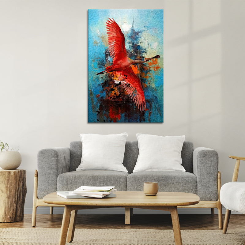 Abstract vliegende Flamingo