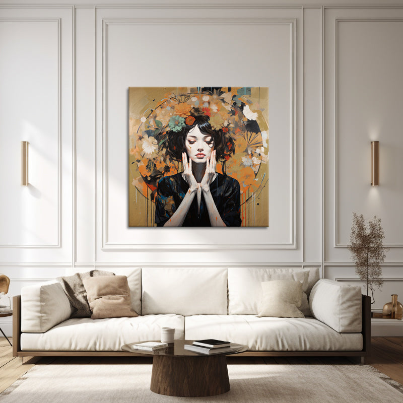 Vinage schilderij met bloemen