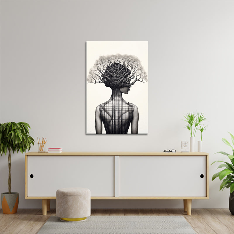 Frau mit Baum