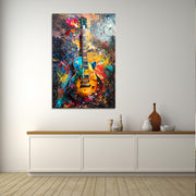 Gekleurde Gitaar schilderij