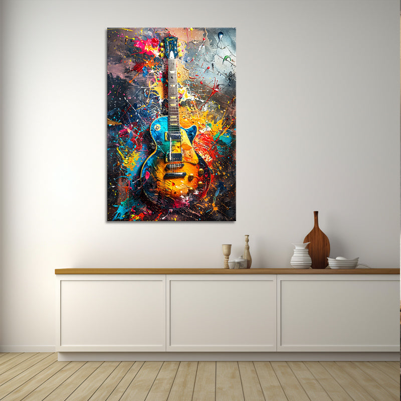 Gekleurde Gitaar schilderij
