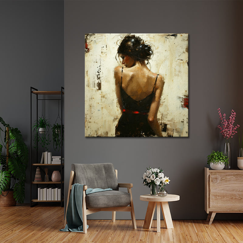Schilderij vrouw met blote rug
