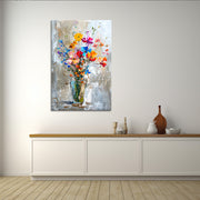 Art Vase mit Blumen
