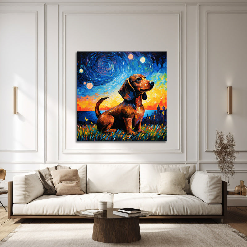 Hund in der Sternennacht