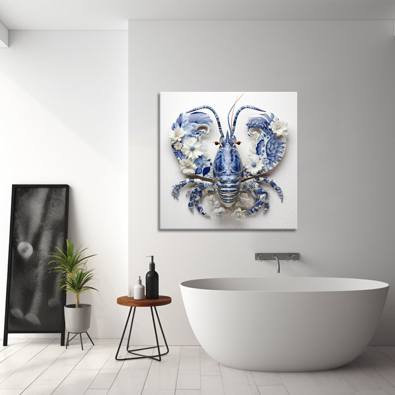 Hummer im Delfter-Blau-Stil