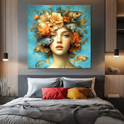 Vrouw met vissen schilderij III