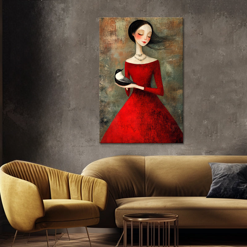 Frau im roten Kleid III