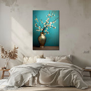 Vaas met witte bloemen
