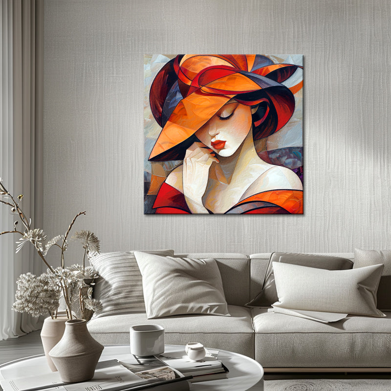 Frau mit orangem Hut IV