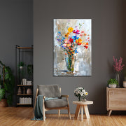 Art Vase mit Blumen