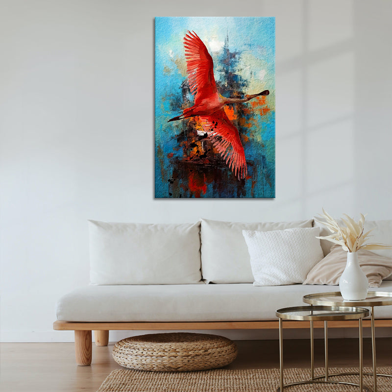 Abstract vliegende Flamingo