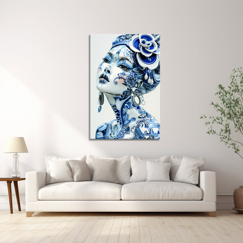 Dame in Delfter Blau