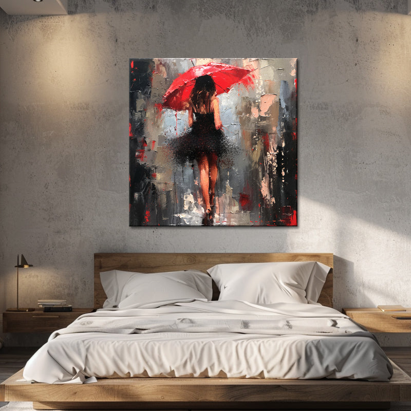 Frau mit Regenschirm
