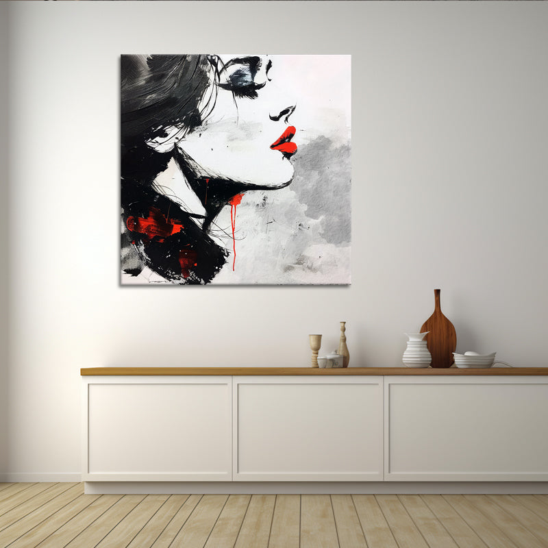 Profiel gezicht schilderij