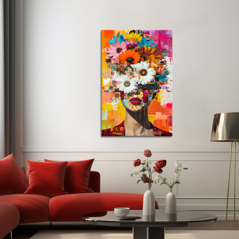 Vrouwelijk portret met bloemen