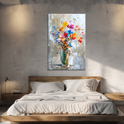 Art Vase mit Blumen