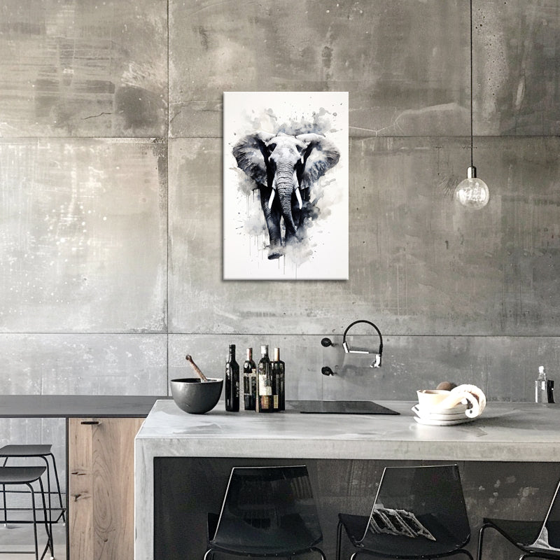 Olifant in zwart wit