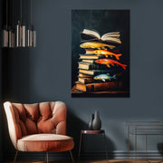 Bücher und Fischen