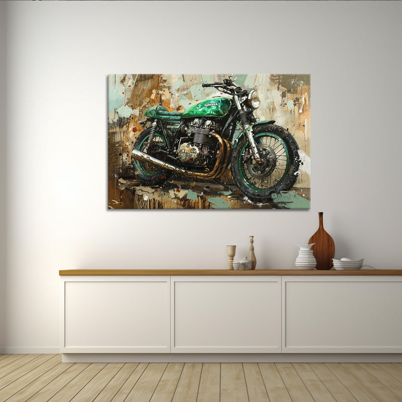 Gemälde Kawasaki-Motorrad