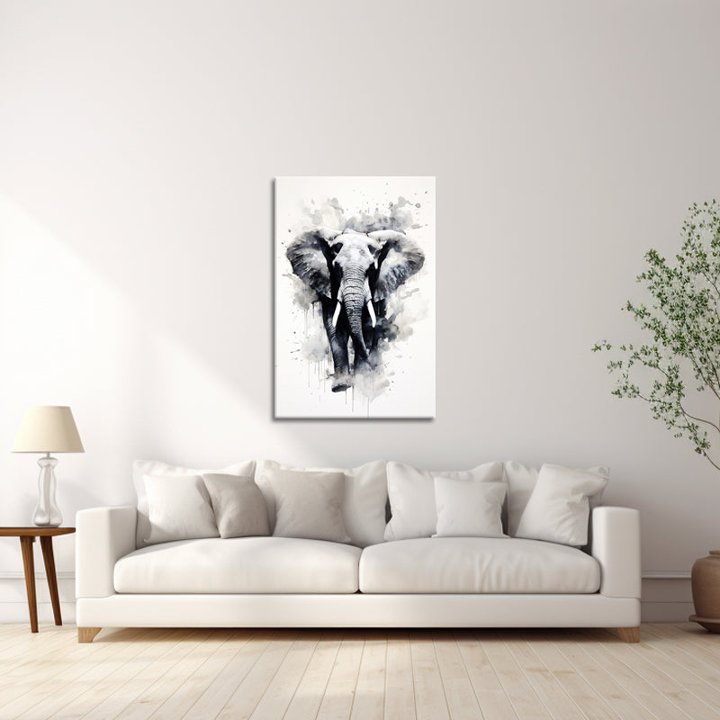Olifant in zwart wit