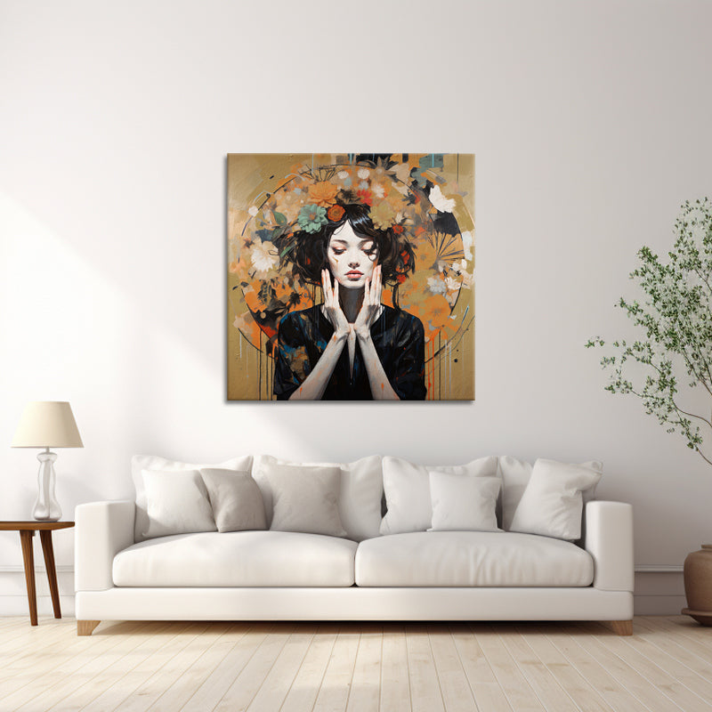 Vinage schilderij met bloemen