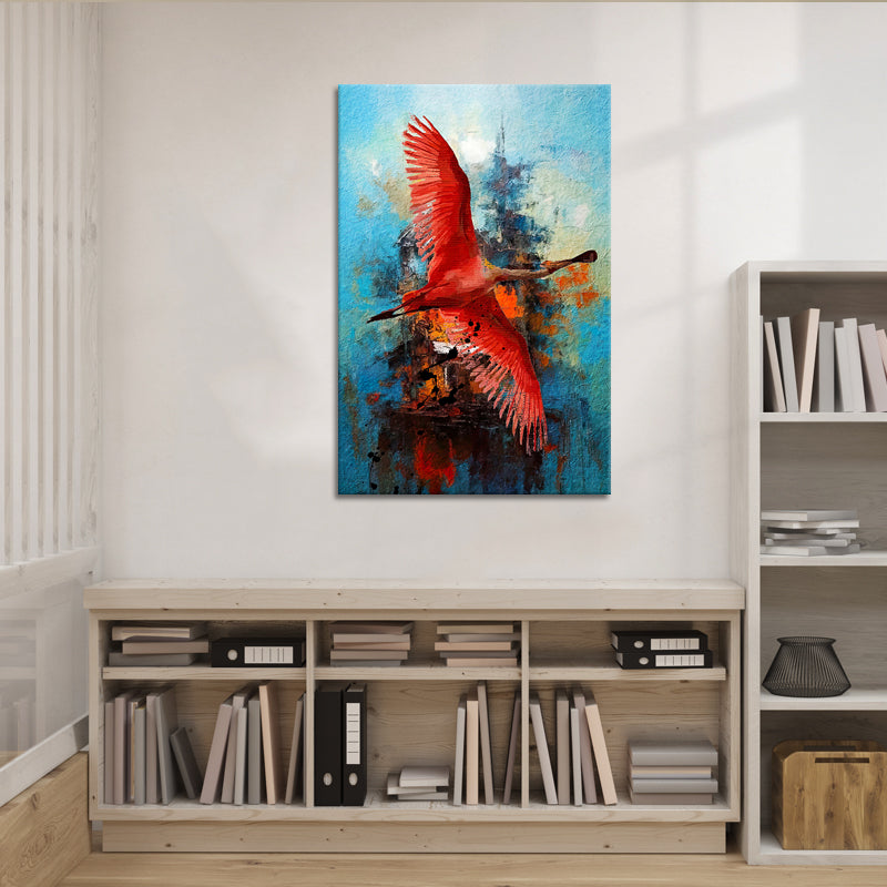 Abstract vliegende Flamingo