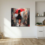Frau mit Regenschirm