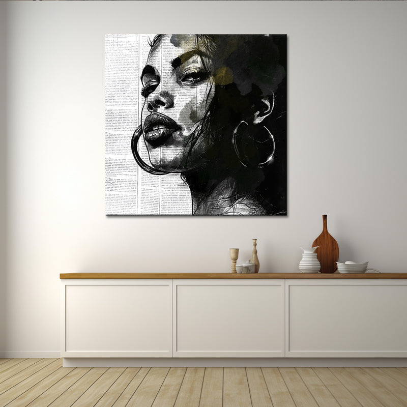 Vrouw in zwart-wit
