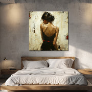 Schilderij vrouw met blote rug