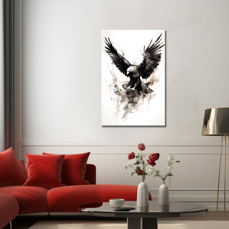 Adler-Gemälde schwarz-weiß