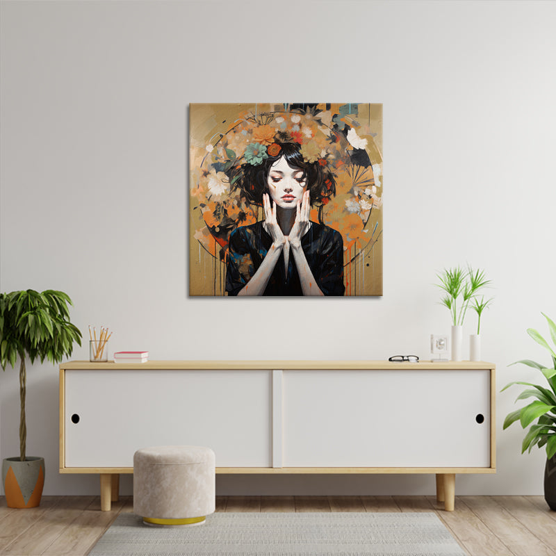 Vinage schilderij met bloemen