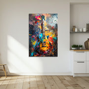 Gekleurde Gitaar schilderij