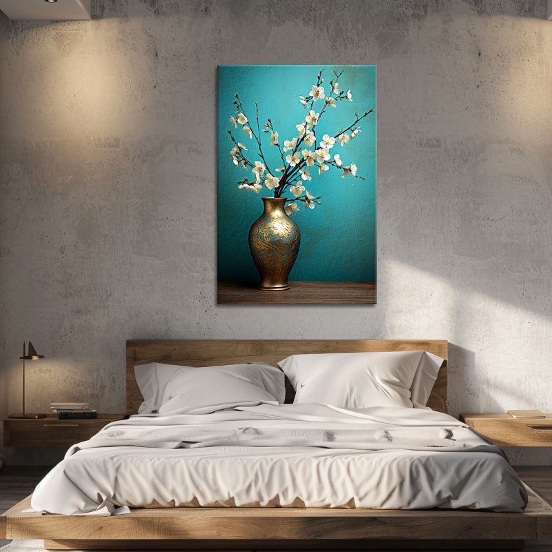 Vaas met witte bloemen