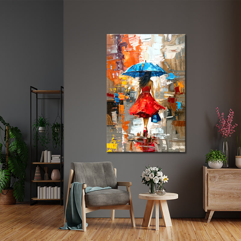 Schilderij Vrouw met paraplu