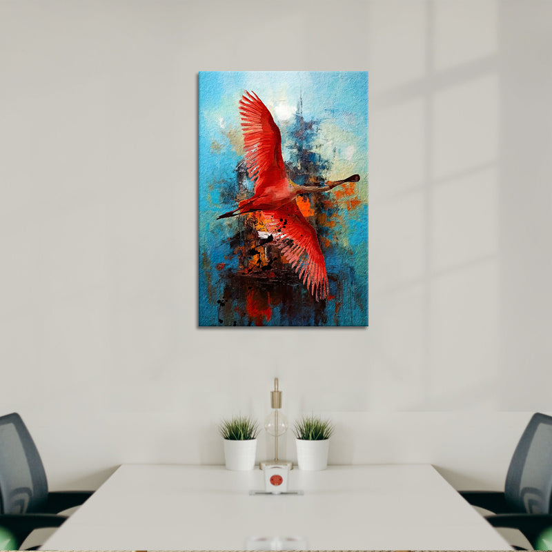 Abstract vliegende Flamingo
