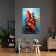 Abstract vliegende Flamingo