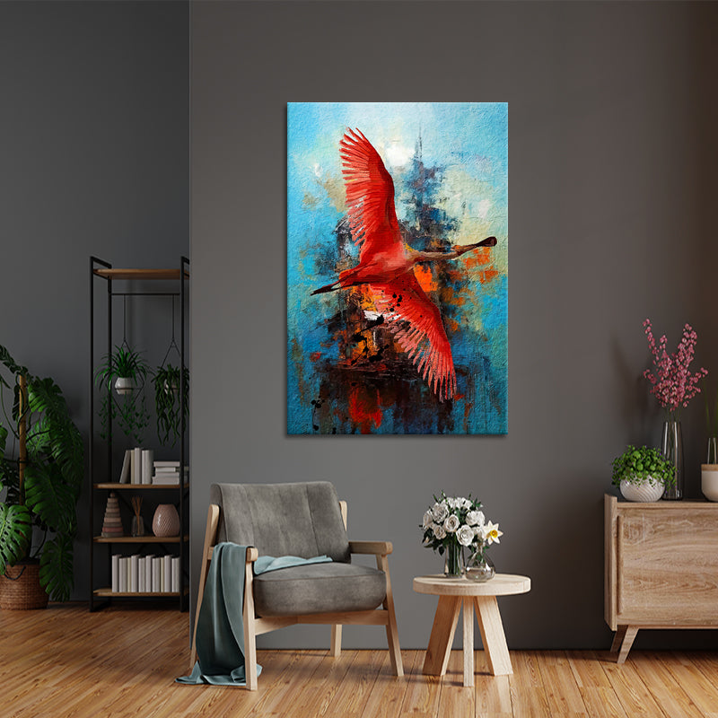 Abstract vliegende Flamingo