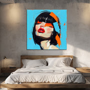 Gezicht vrouw schilderij