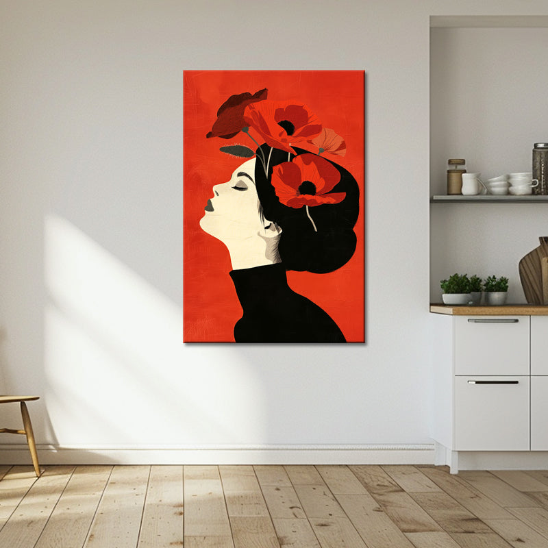 Vrouw met klaprozen