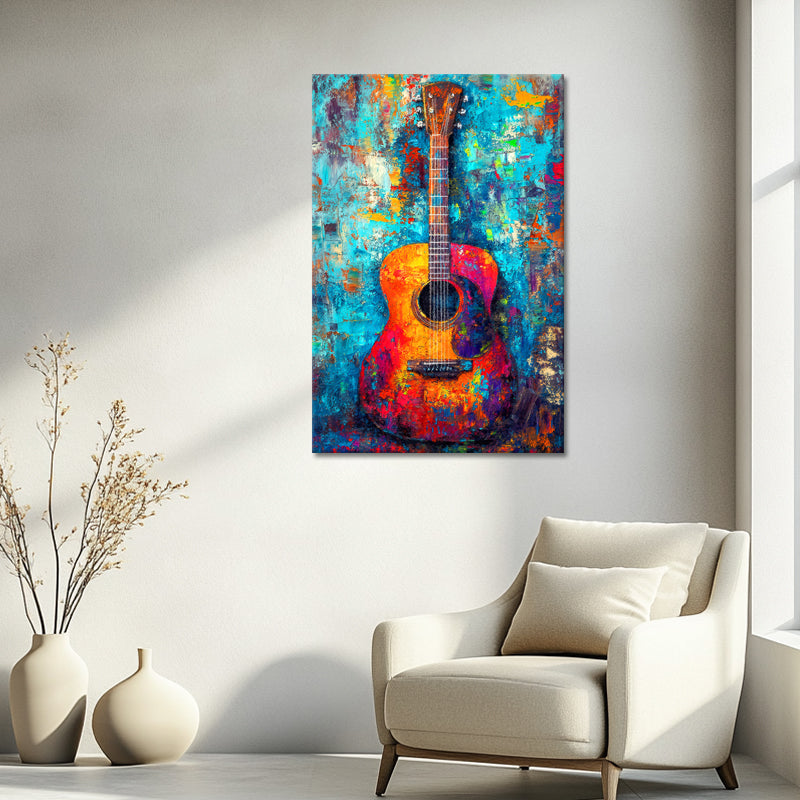 Buntes Gitarrengemälde