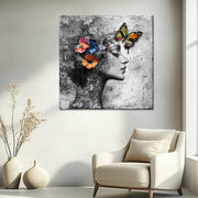 Vrouw vlinders schilderij I