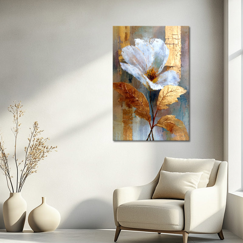 Weiße Blume in Gold II