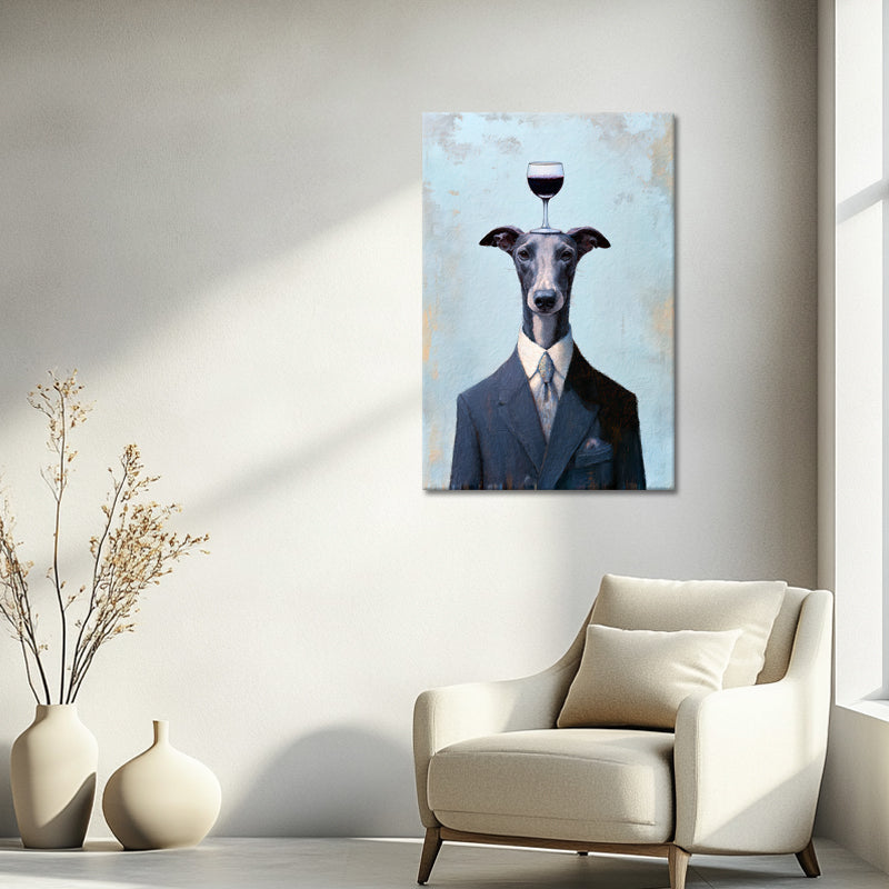 Hund mit Wein
