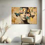 Vrouw Bloemen Vlinders